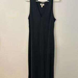 Open Edit Charcoal Maxi Dress V-Neck Sleeveless
